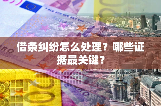 济南借条纠纷怎么处理？哪些证据最关键？